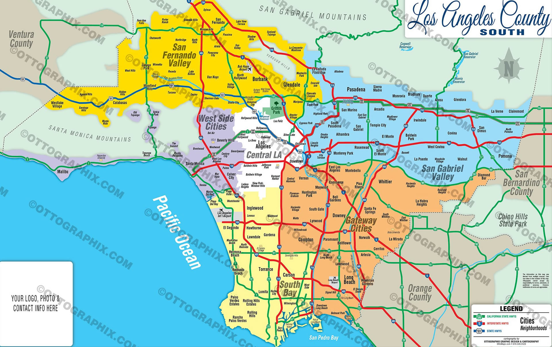 Los Angeles comte Carte CA